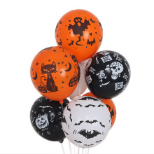 12Inch Halloween Balloon Halloween Decoration Supplies Layout Five Printing Top Side Pumpkin Rubber Balloons